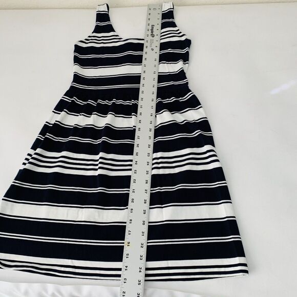 J Crew Dress Villa Women XS Navy Blue Striped Button Sleeveless Preppy Nautical - Picture 10 of 10